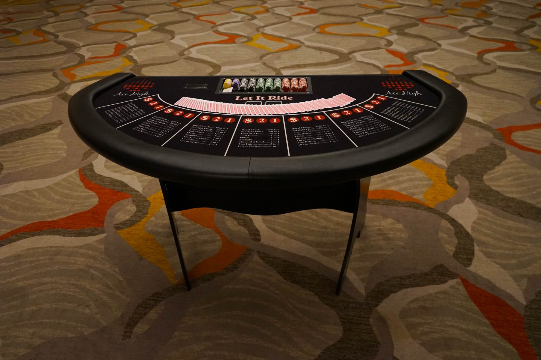 Ace High Let it Ride casino table rentals